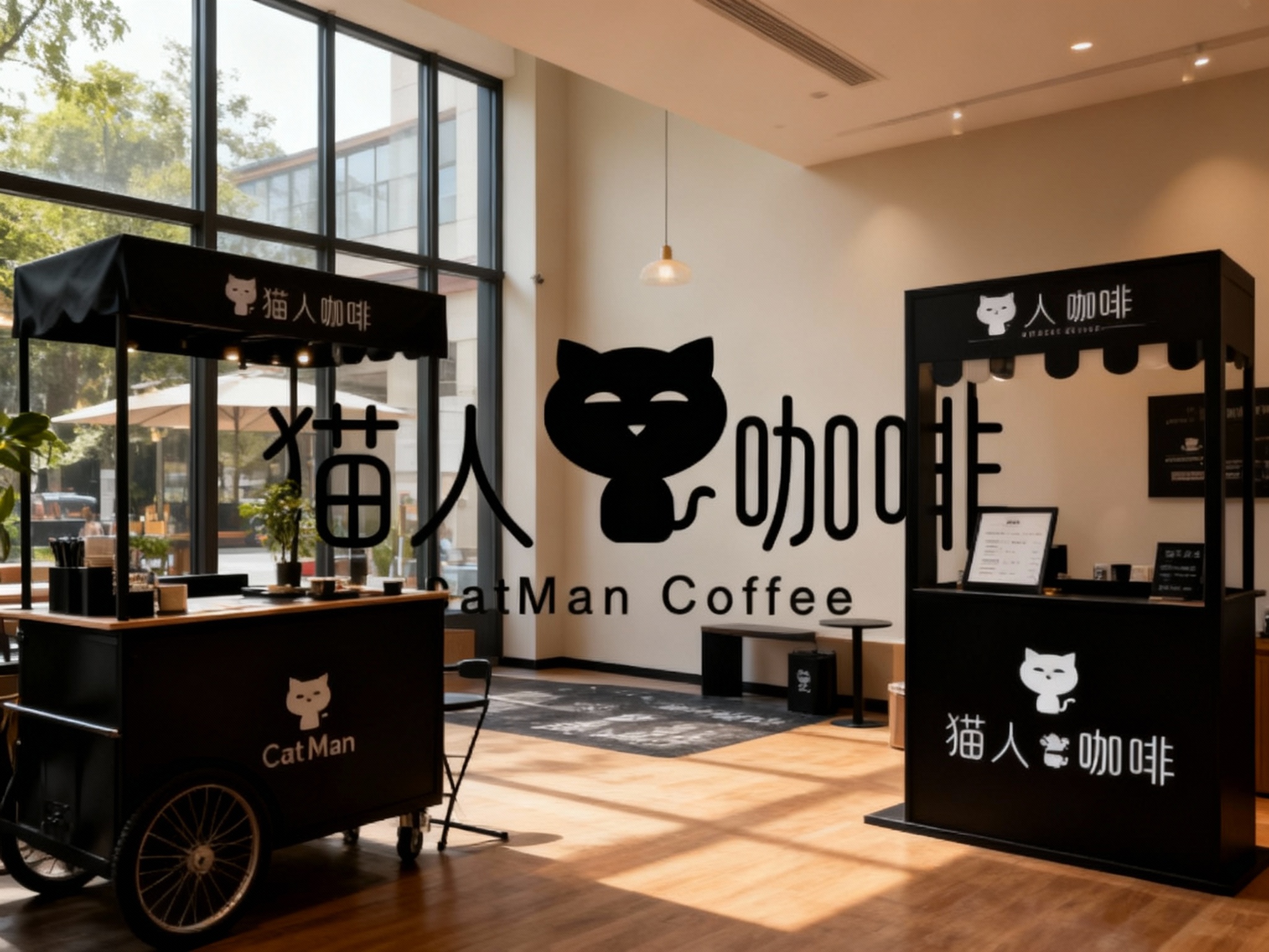 生成品牌体验区或冰淇淋店铺场景，展示品牌互动装置或店内拍照打卡点，（将参考图中的LOGO及主色 {主色} ）融入场景装修或物件，环境温馨有质感，光线自然通透。